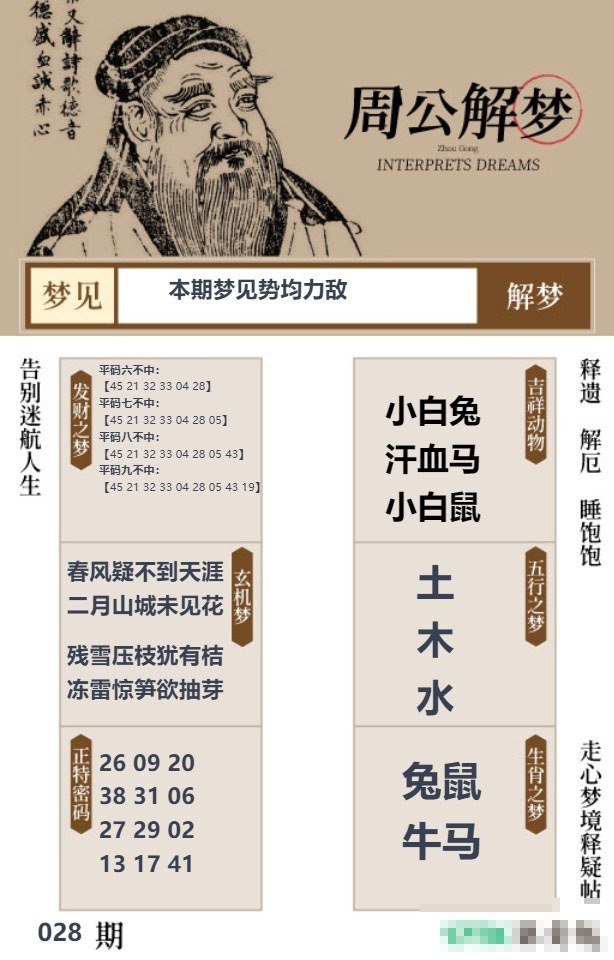 028期周公解梦贴[图]